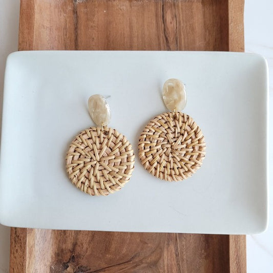 Dominica Earrings - Dark Rattan - Tigbul's Variety Fashion Shop