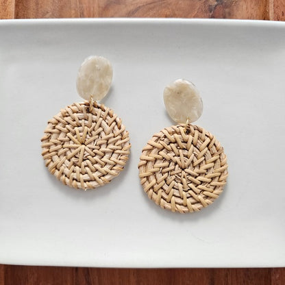 Dominica Earrings - Dark Rattan - Tigbul's Variety Fashion Shop