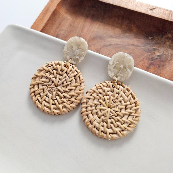 Dominica Earrings - Dark Rattan - Tigbul's Variety Fashion Shop