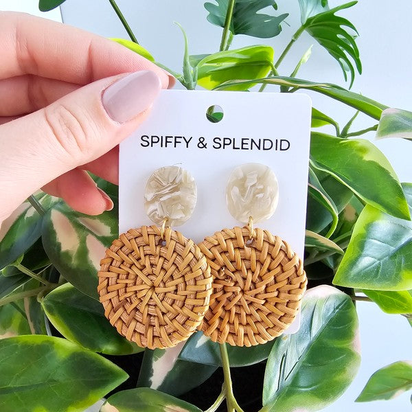 Dominica Earrings - Dark Rattan - Tigbul's Variety Fashion Shop