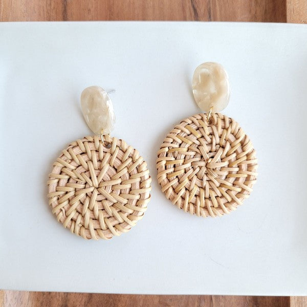Dominica Earrings - Dark Rattan - Tigbul's Variety Fashion Shop
