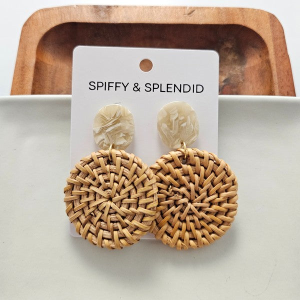 Dominica Earrings - Dark Rattan - Tigbul's Variety Fashion Shop
