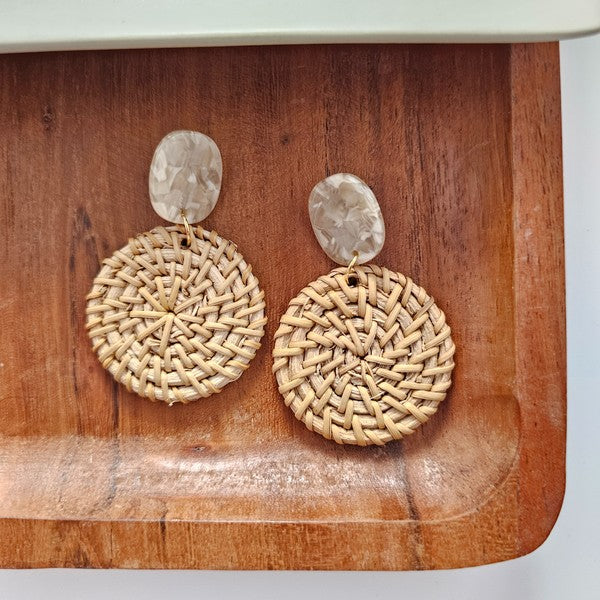 Dominica Earrings - Dark Rattan - Tigbul's Variety Fashion Shop