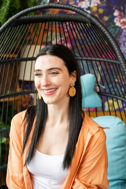 Dominica Earrings - Dark Rattan - Tigbul's Variety Fashion Shop