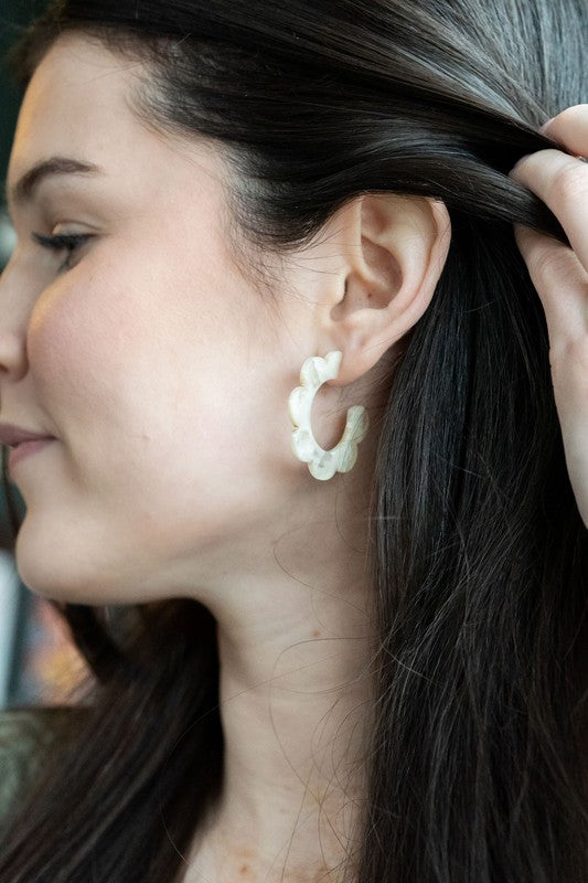 Flora Hoops - Cream - Tigbul's Variety Fashion Shop