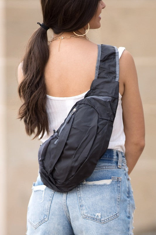 Nylon Packable Sling Bag - Tigbul's Variety Fashion Shop