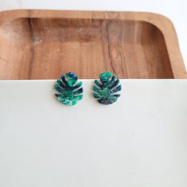 Monstera Leaf Studs - Tigbul's Variety Fashion Shop