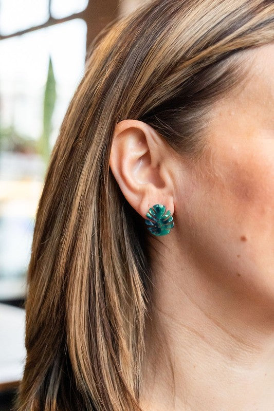 Monstera Leaf Studs - Tigbul's Variety Fashion Shop