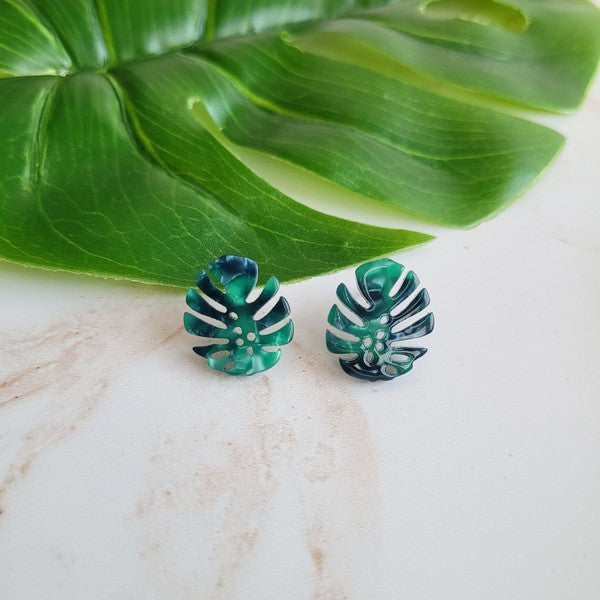 Monstera Leaf Studs - Tigbul's Variety Fashion Shop