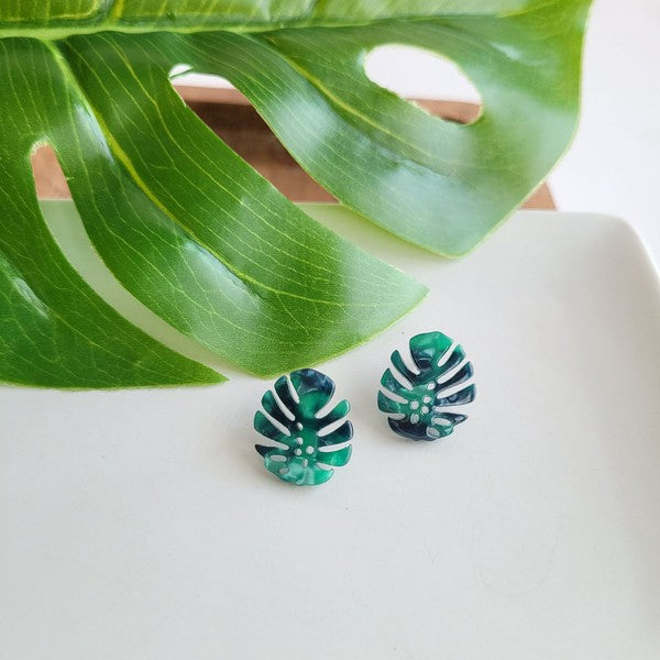 Monstera Leaf Studs - Tigbul's Variety Fashion Shop