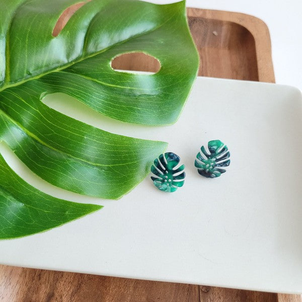 Monstera Leaf Studs - Tigbul's Variety Fashion Shop