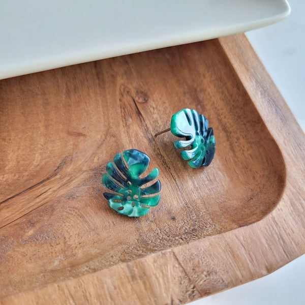Monstera Leaf Studs - Tigbul's Variety Fashion Shop