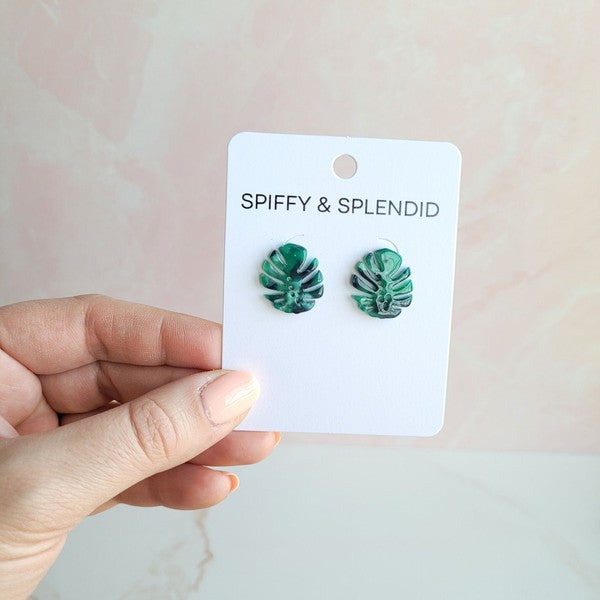 Monstera Leaf Studs - Tigbul's Variety Fashion Shop