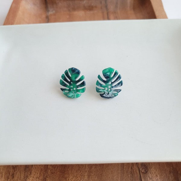 Monstera Leaf Studs - Tigbul's Variety Fashion Shop