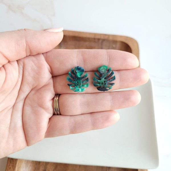 Monstera Leaf Studs - Tigbul's Variety Fashion Shop