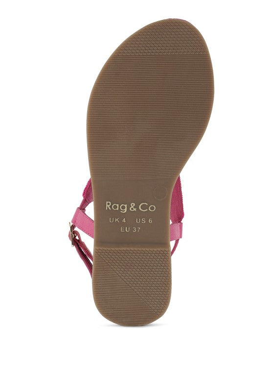 Chitra Pin Buckle Beaded Flat Sandals - Tigbul's Variety Fashion Shop
