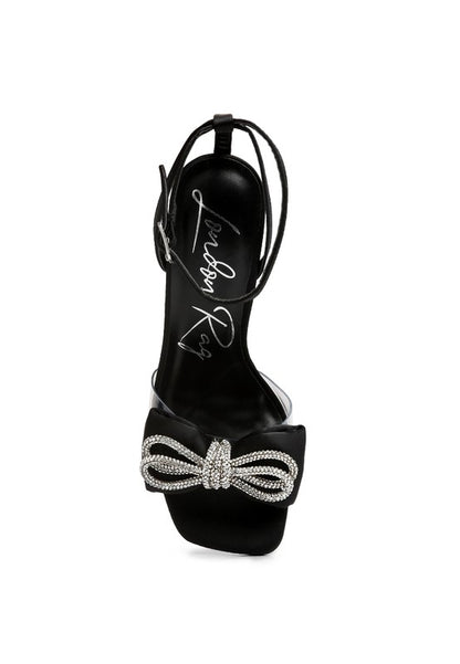 High Heel Sandals with Decorative Bow - Tigbul's Variety Fashion Shop