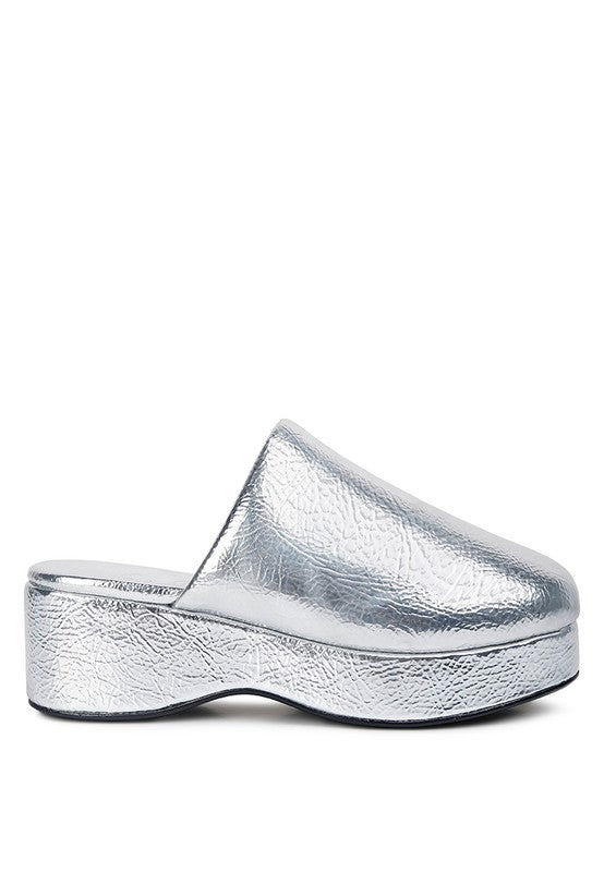 Olori Solid Platform Slip On Mules - Tigbul's Variety Fashion Shop