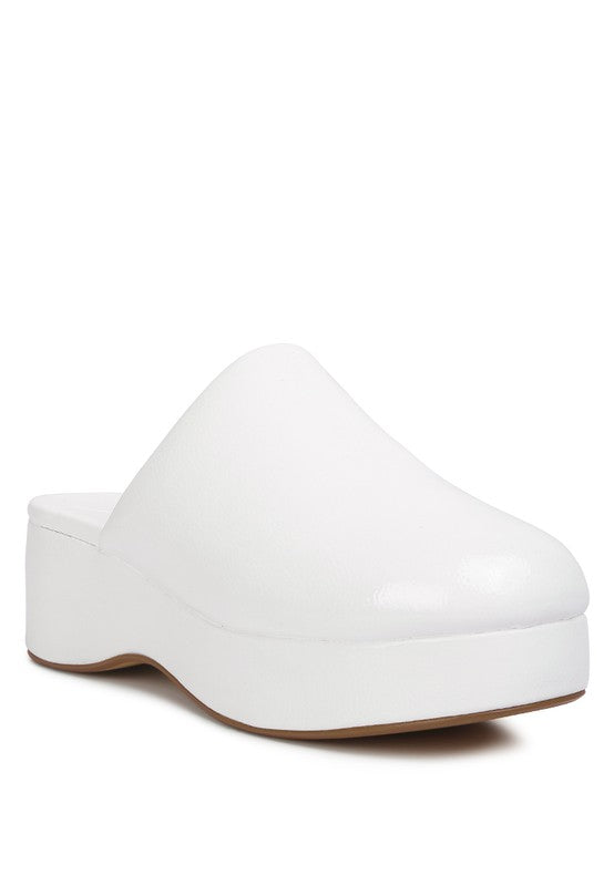 Olori Solid Platform Slip On Mules - Tigbul's Variety Fashion Shop