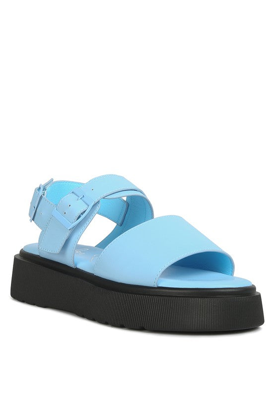 GLADEN Pin Buckle Platform Sandals - Tigbul's Variety Fashion Shop