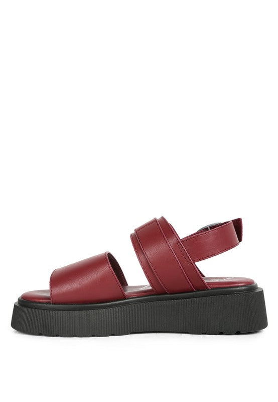 GLADEN Pin Buckle Platform Sandals - Tigbul's Variety Fashion Shop