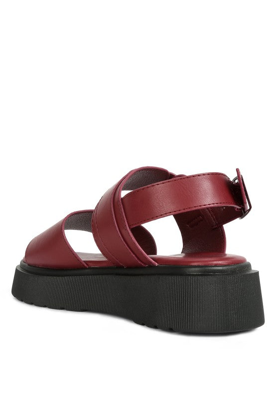 GLADEN Pin Buckle Platform Sandals - Tigbul's Variety Fashion Shop