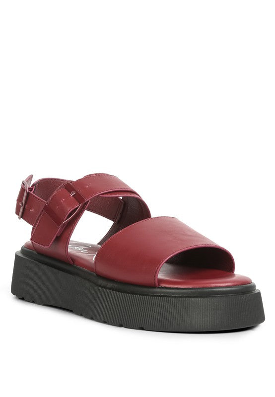 GLADEN Pin Buckle Platform Sandals - Tigbul's Variety Fashion Shop