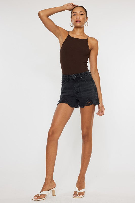 High Rise Denim Shorts - Tigbuls Variety Fashion