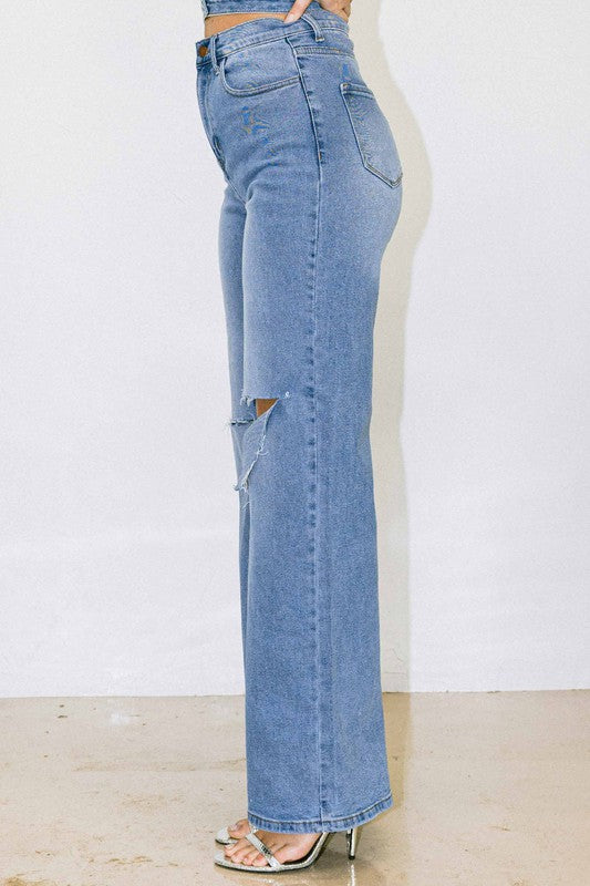 Distressed Wide Fit Jeans - Tigbuls Variety Fashion