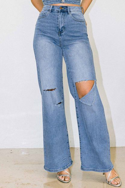 Distressed Wide Fit Jeans - Tigbuls Variety Fashion