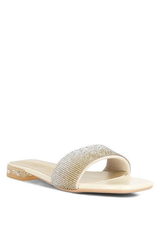 Top Flirt Rhinestone Slip On Sandals - Tigbul's Variety Fashion Shop