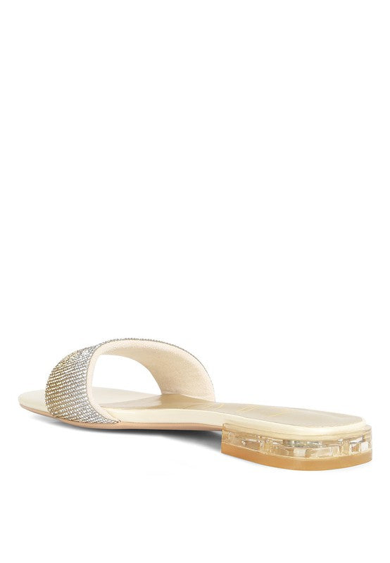 Top Flirt Rhinestone Slip On Sandals - Tigbul's Variety Fashion Shop