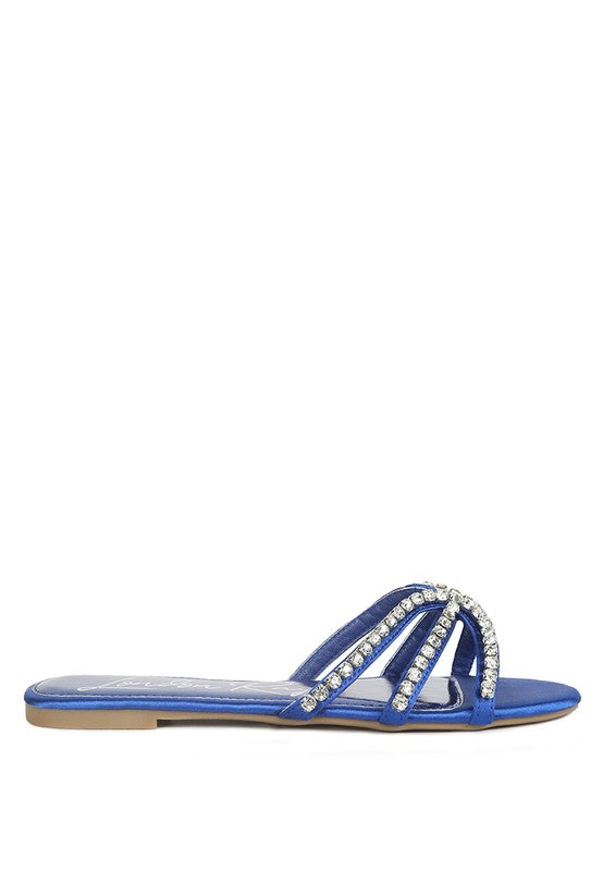 Mezzie Dimante Strap Flat Sandals - Tigbuls Variety Fashion