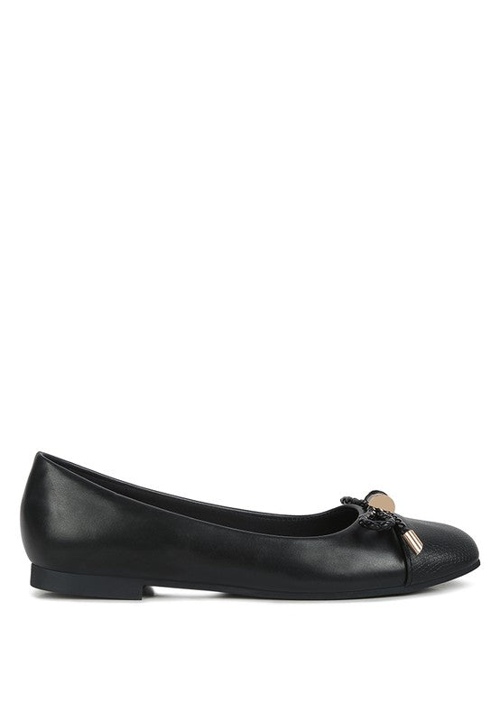 MOI Metallic Embellished Flat Ballerinas - Tigbul's Variety Fashion Shop