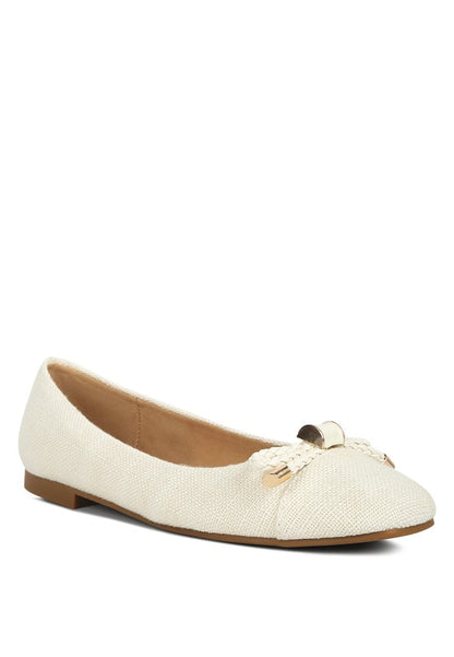 MOI Metallic Embellished Flat Ballerinas - Tigbul's Variety Fashion Shop