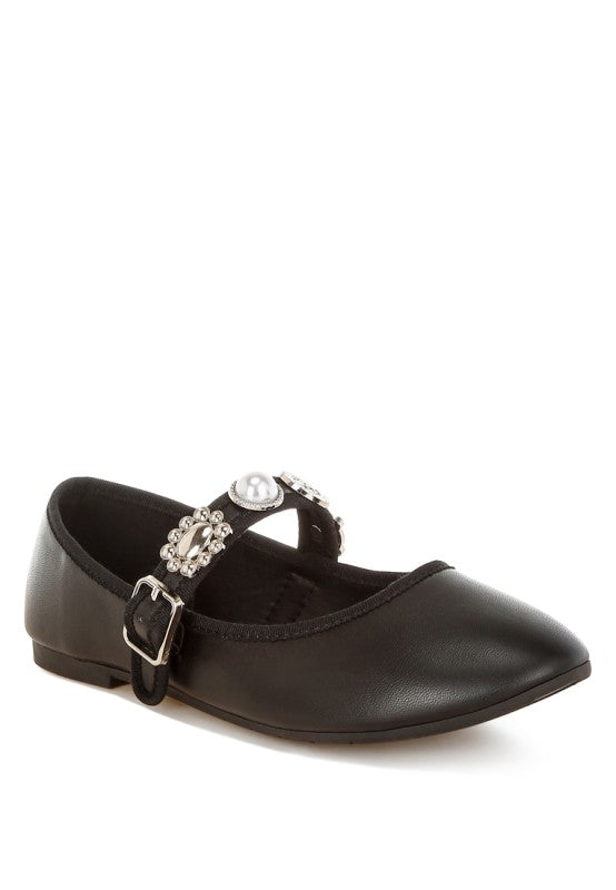 Kavana Charms Embellished Flat Mary Janes - Tigbul's Variety Fashion Shop