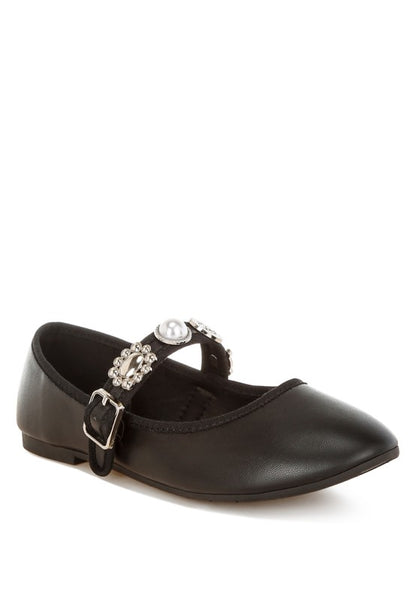 Kavana Charms Embellished Flat Mary Janes - Tigbul's Variety Fashion Shop