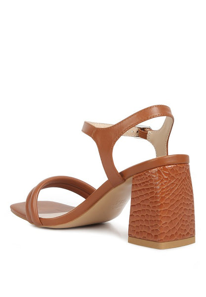 Edyta Ankle Strap Block Heel Sandals - Tigbuls Variety Fashion