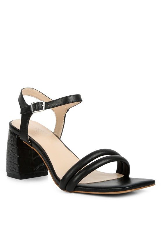 Edyta Ankle Strap Block Heel Sandals - Tigbuls Variety Fashion