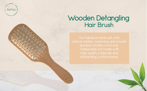 Natural Wooden Detangling Hairbrush - Tigbuls Variety Fashion