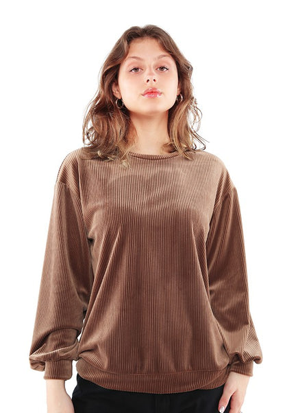 Drop Shoulder Corduroy Top - Tigbuls Variety Fashion