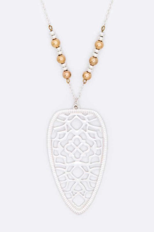 Cutout Pattern Arrow Head Pendant Necklace - Tigbul's Variety Fashion Shop