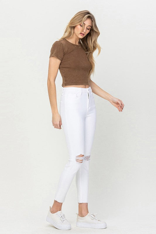 High Rise Crop Skinny Jeans - Tigbuls Variety Fashion