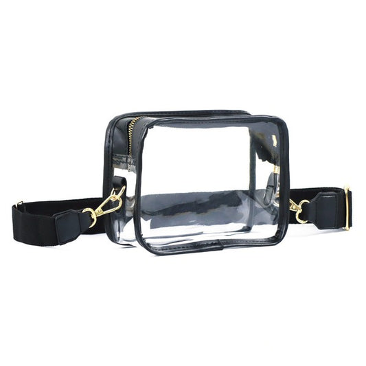 Clear Square Stadium Sling Bag Crossbody Strap - Tigbul's Variety Fashion Shop
