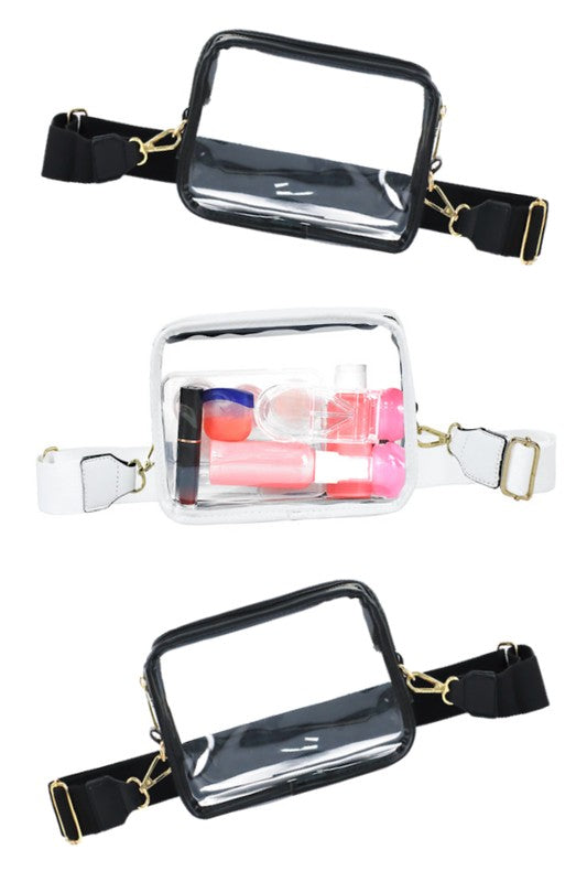 Clear Square Stadium Sling Bag Crossbody Strap - Tigbul's Variety Fashion Shop