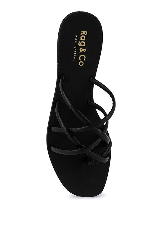 SWEETIN Strappy Flat Slip On Sandals - Tigbuls Variety Fashion
