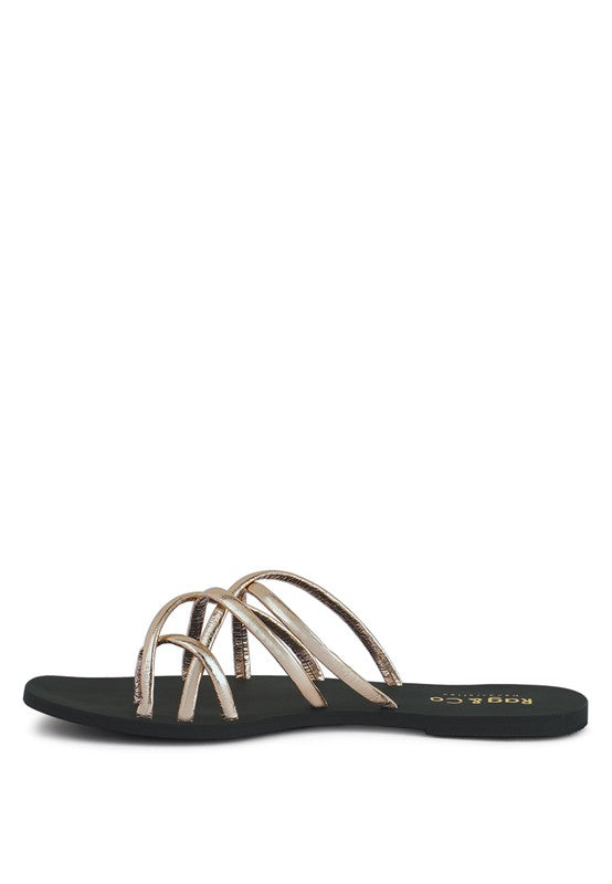 SWEETIN Strappy Flat Slip On Sandals - Tigbuls Variety Fashion