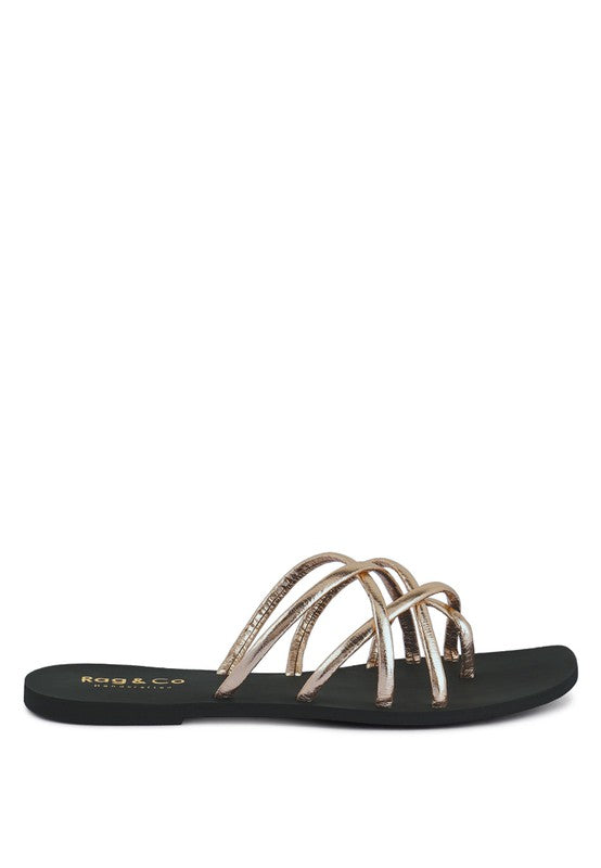 SWEETIN Strappy Flat Slip On Sandals - Tigbuls Variety Fashion