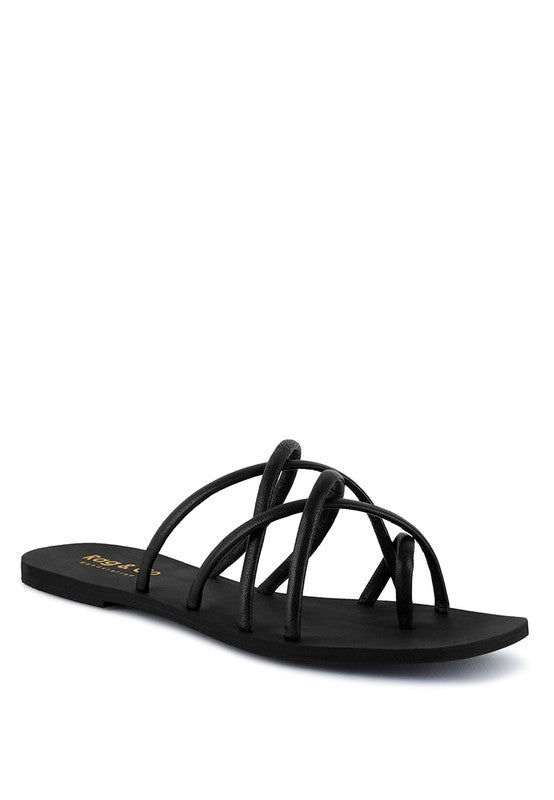 SWEETIN Strappy Flat Slip On Sandals - Tigbuls Variety Fashion