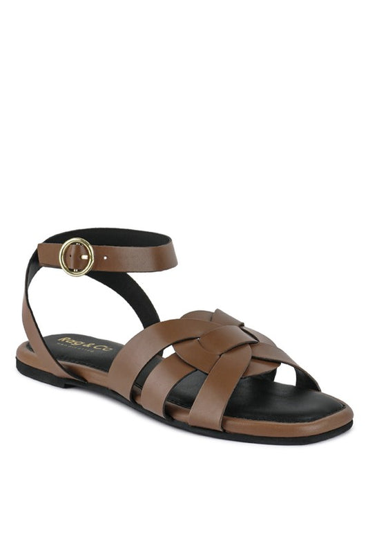 ASHTON Flat Ankle Strap Sandals - Tigbuls Variety Fashion